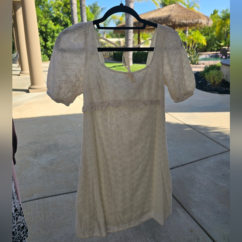 SHEIN Cream Puff Sleeve Mini Sundress